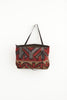 Red and brown medium kilim and leather handbag back