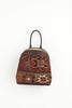 Multi coloured large kilim and leather handbag open