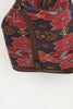 Multi coloured kilim and leather convertible backpack handbag colour detail